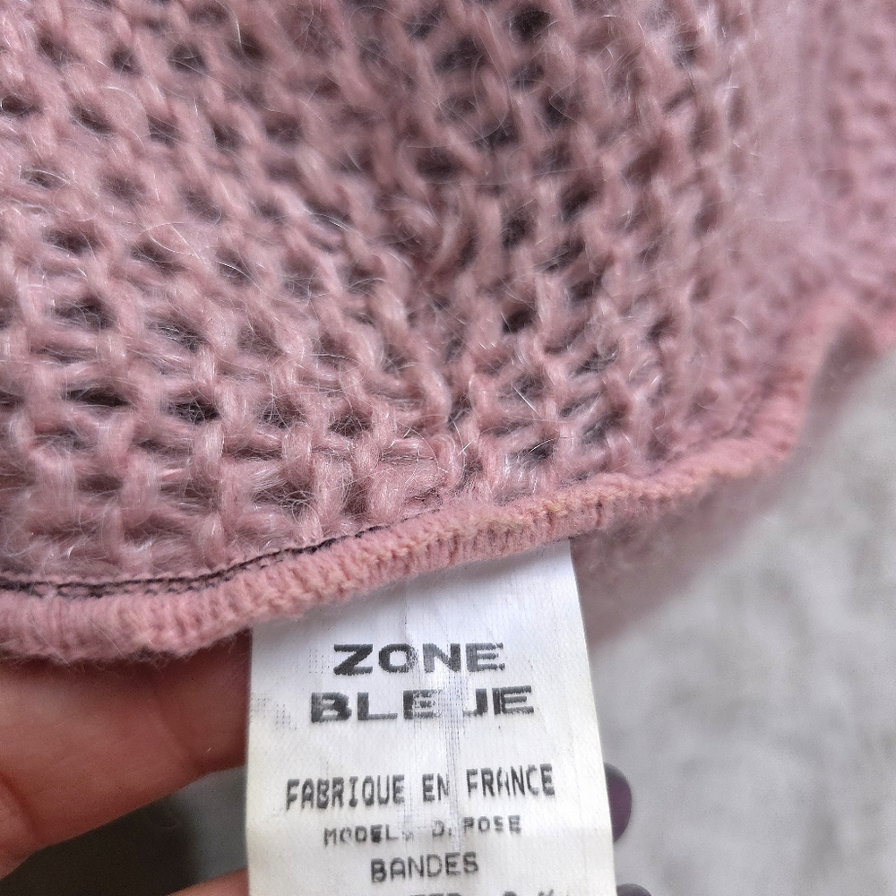 Vintage Zone Bleue Ballet Fairy Rosette Off-Shoulder Ruffle Sweater Tunic Top - Picture 6 of 9